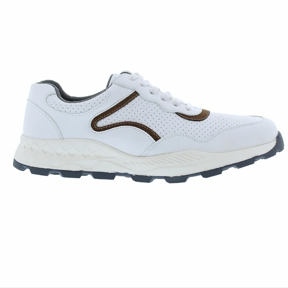 French Connection Petta Lace up Fashion Sneaker White Brown Gray Size 8